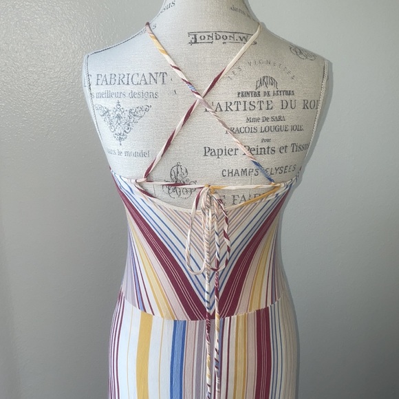 4/$20 Striped strappy back maxi sun dress - Picture 4 of 6
